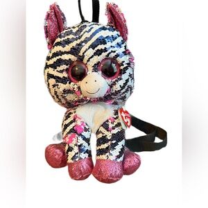 Ty TY Fashion Flippy Sequin Girl’s Backpack Zoey the Zebra NWT